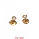 Boucles d'oreilles pneus or jaune avec diamants