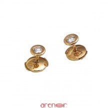 Boucles d'oreilles pneus or jaune avec diamants