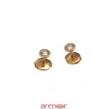 Boucles d'oreilles pneus or jaune avec diamants