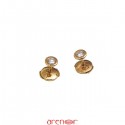 Boucles d'oreilles pneus or jaune avec diamants