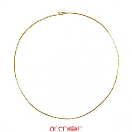 Collier jonc fil rond massif en or jaune