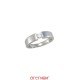 Bague solitaire or gris plat 