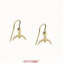 Boucle d'oreille Trident or jaune 1 face mini modèle