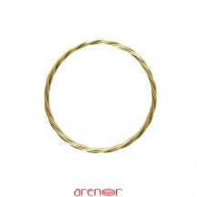 Bracelet jonc 3 fils torsadé or jaune 750