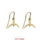 Boucle d'oreille Trident grand Mle or jaune 1 face